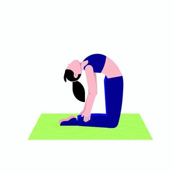 ヨガ 054 ヨガ 054 ヨガ,ストレッチ,女性,エクササイズ,ポーズ,全身,部位,腹筋,筋肉痛,トレーニングのイラスト素材