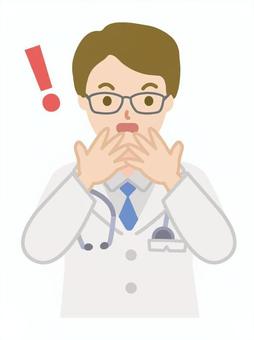 驚いている医者_上半身1 驚いている医者_上半身1 男,男性,医者,聴診器,人物,驚く,びっくり,感情,長袖,イラストのイラスト素材