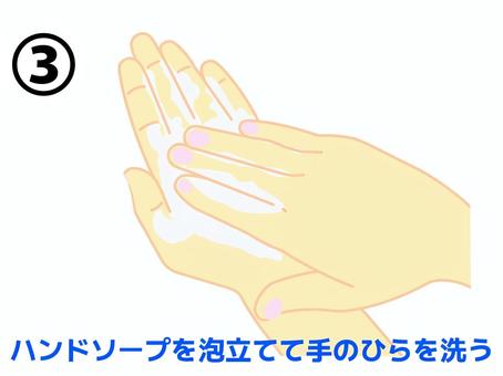 手洗い 手洗い,順序,順番,手,洗う,手のひら,ハンドソープ,石鹸,泡,泡立てのイラスト素材