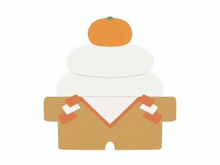 鏡餅 鏡餅,お餅,正月,餅,年賀状,年賀,年賀状素材,和,みかん,果物のイラスト素材