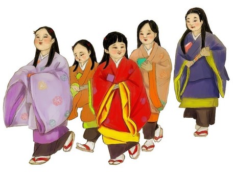 Chigo procession Aoi Matsuri procession Kyoto, JPG Chigo procession Aoi Matsuri procession Kyoto, aoi matsuri, childhood matrix, kimono, JPG