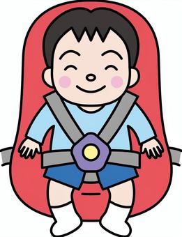 A boy sitting on a child seat, , JPG, PNG and AI