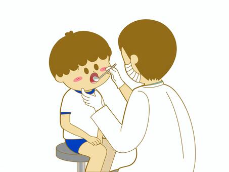 学校の健康診断・歯科検診 歯科検診,歯科健診,歯医者,歯科,歯,健康診断,身体測定,就学時健康診断,学校,学校生活のイラスト素材