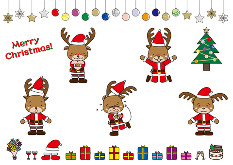 插图, 驯鹿, 圣诞节, 圣诞老人, 