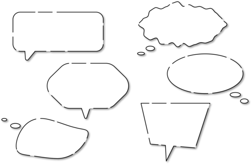 Simple dotted line speech bubble monochrome, , JPG, PNG and AI