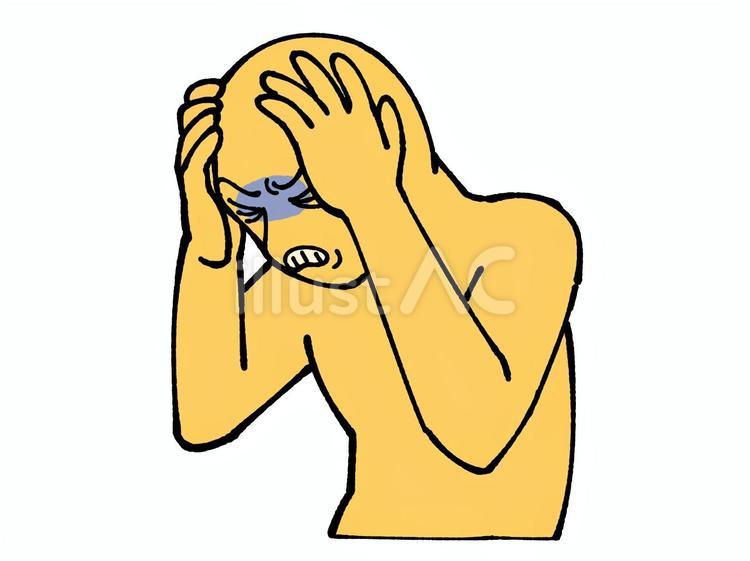 頭を抱える人間 人間,人物,黄色のイラスト素材