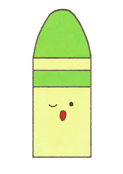 クレヨン〜きみどり〜 クレヨン,黄緑,文房具,保育素材,保育園,幼稚園,福祉施設,ほのぼの,ゆるカワ,絵本風イラストのイラスト素材