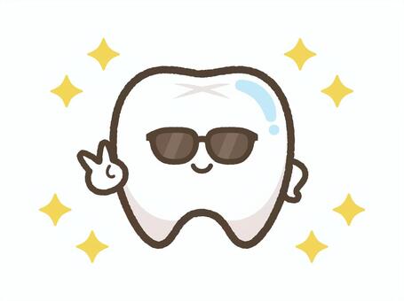 ホワイトニング後の白い歯のキャラクター 歯,歯医者,キャラクター,きれい,健康,虫歯,歯茎,ホワイトニング,白い,歯周病のイラスト素材