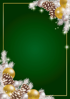 クリスマスフレーム  10 クリスマス,フレーム,背景,カード,オーナメント,まつぼっくり,ボタニカル,飾り,装飾,あしらいのイラスト素材