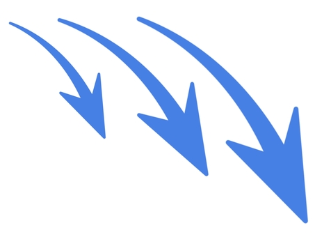 下降する3本の青矢印 下降する3本の青矢印 矢印,青,下降,下がる,急降下,値下げ,ダメージ,減る,減少,ダウンのイラスト素材
