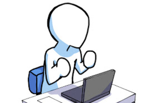 やる気を出す人 やる気,気合,モチベーション,仕事,決意,作業開始,集中,意欲,シンプル,棒人間のイラスト素材