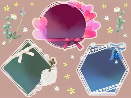 Heart, ribbon and lace frameset, JPG and PNG Heart, ribbon and lace frameset, , JPG and PNG