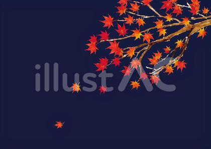 《水彩風》紅葉4