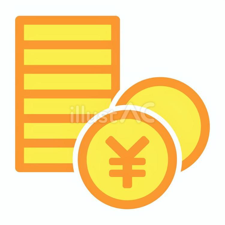 重ねたお金 お金,硬貨,コインのイラスト素材