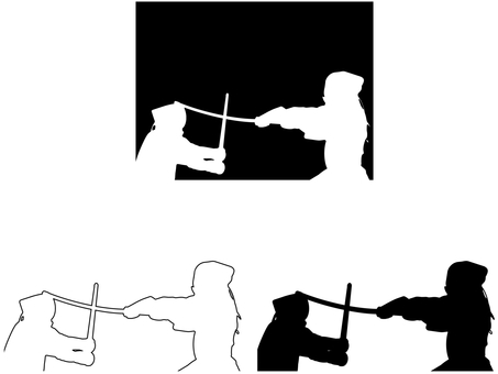 剣道 剣道,セット,剣術,武道,武術,スポーツ,運動,武士道,人,人物のイラスト素材