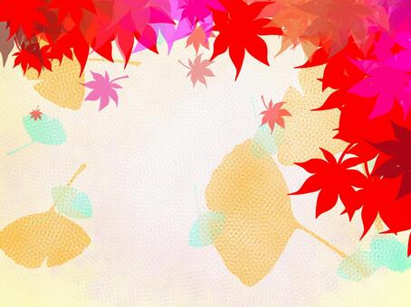Illustration, autumn leaves, gradation, colorful, 