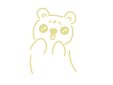 Shock bear, hand drawn, deformed, impact, JPG and PNG