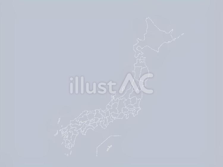 日本地図　手描き　白線 日本地図,日本,白線のイラスト素材