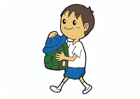 カバンと帽子を片付ける 子ども,男の子,幼稚園,保育園,こども園,園児,視覚支援,絵カード,発達支援,かばんのイラスト素材