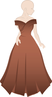 ドレスを着せたディスプレイ用マネキン ドレス,マネキン,ディスプレイ,衣服,ファッションのイラスト素材