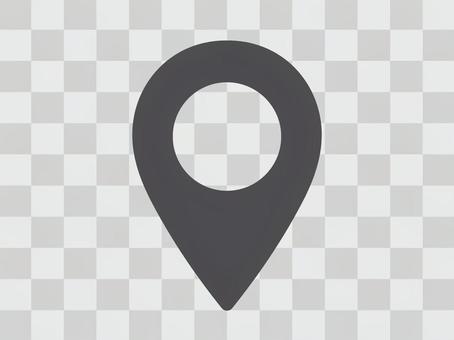 マップピン／グラデーション（中央透過） 黒,マップピン,地図,map,マップ,ポインター,マーカー,現在位置,目的地,出発地点のイラスト素材