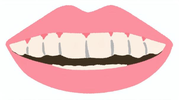 口を開けて歯を見せながら笑っている唇 口,笑う,唇,開ける,笑顔,リップ,顔,歯,パーツ,部位のイラスト素材