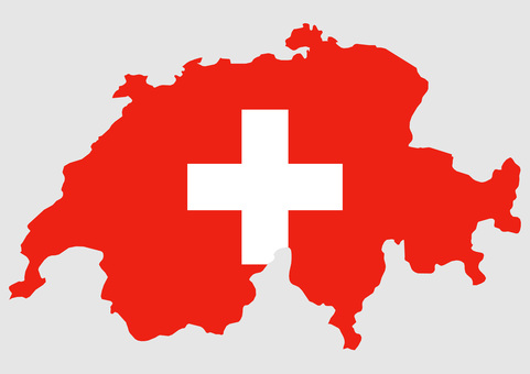 スイスの地図（国旗柄） スイス,地図,国旗,外国,海外,地理,土地,国土,地形,世界のイラスト素材