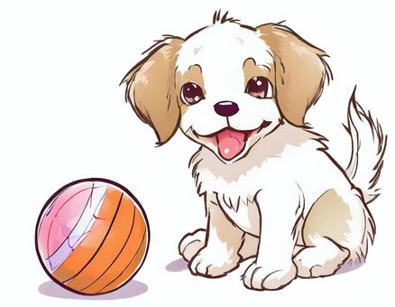 ball and puppy, , JPG and PNG