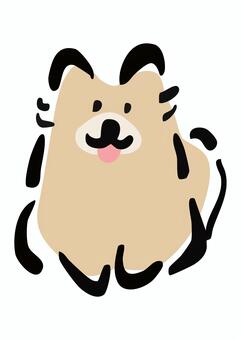 お座りをする犬　イラスト お座り,しつけ,犬,わんこ,ペット,動物,かわいい,ふわふわ,シンプル,手描き風のイラスト素材