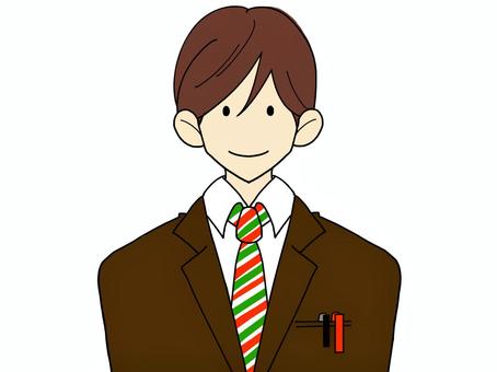 クリスマスカラーネクタイの男性 ネクタイ,男性,メンズ,衣料品,スーツ,クリスマスのイラスト素材