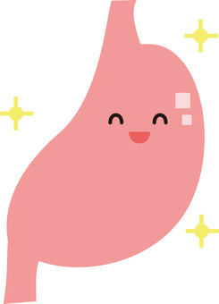 元気な胃のイラスト 人体,体内,健康,胃,元気,医療のイラスト素材