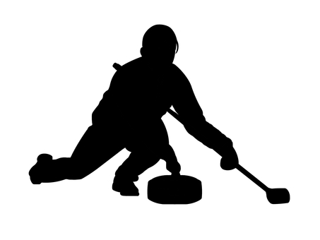 カーリング カーリング,ウインタースポーツ,競技,種目,運動,冬,人,人物,女性,選手のイラスト素材