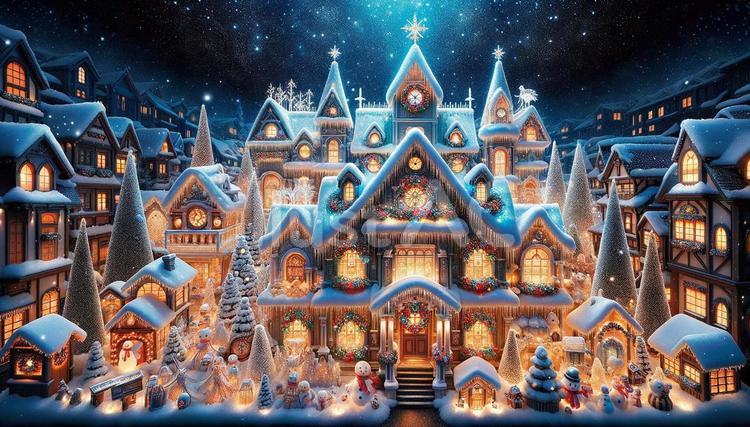 クリスマスの素敵な街並み クリスマス,街並み,きれいのイラスト素材