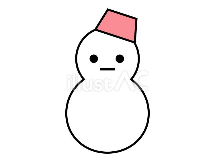 雪だるまのアイコン/線画 雪だるま,シンプル,アイコンのイラスト素材