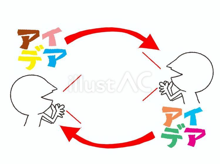 アイデアの話し合い アイデア,文字絵,シルエットのイラスト素材