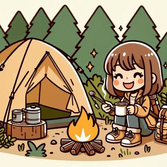 ソロキャンプ女子