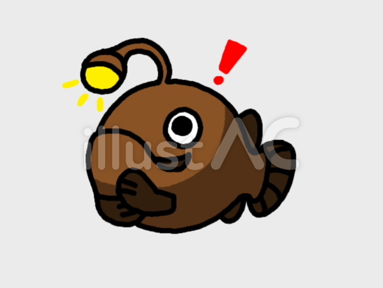 ちょうちんあんこう アンコウ,チョウチンアンコウ,ひらめくのイラスト素材