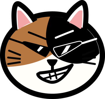 猫ヤンキー 猫,動物,三毛,顔,デフォルメ,表情,ヤンキーのイラスト素材