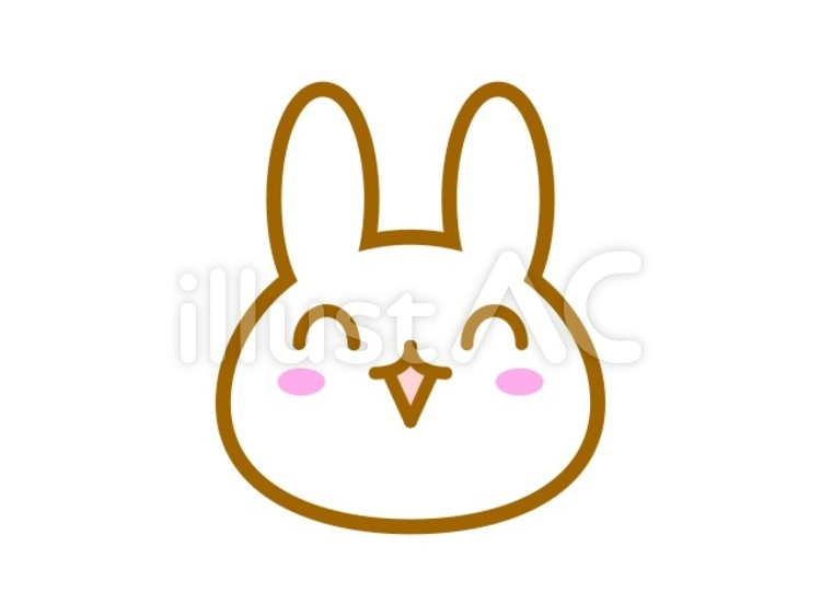 うさぎ笑顔　白 うさぎ,動物,笑顔のイラスト素材