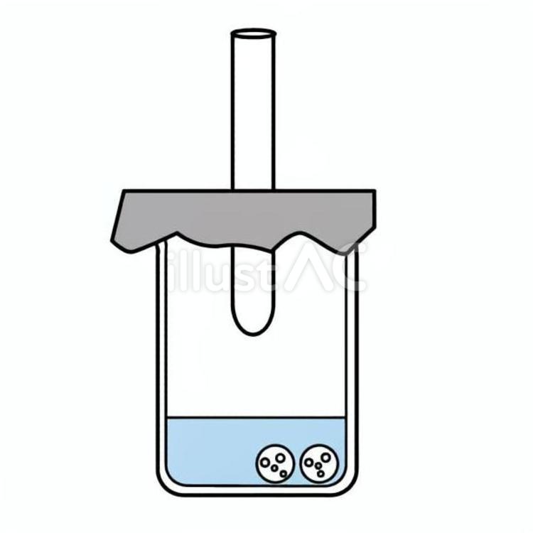 試験管をビーカーの中に入れる ビーカー,ふた,試験管のイラスト素材