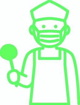 ピクトグラムの緑の給食当番です。 ピクトグラム,給食当番,シンプルのイラスト素材