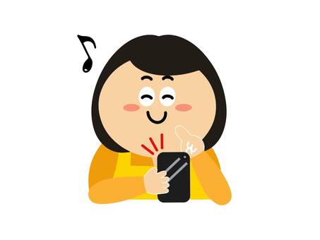 Housewife with a smile and a smartphone, JPG, PNG and AI Housewife with a smile and a smartphone, smartphone, housewife, a smile, JPG, PNG and AI