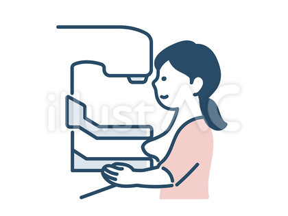 マンモグラフィを受ける女性