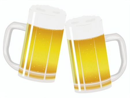 Illustration, cheers, draft beer, a mug, 