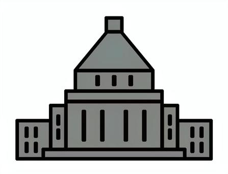 国会議事堂アイコン 国会,議事堂,日本,建物,答弁,税金,立法,衆議院,参議院,議会のイラスト素材