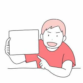 フリップで解説する人 フリップ,パネル,説明,力説,解説のイラスト素材