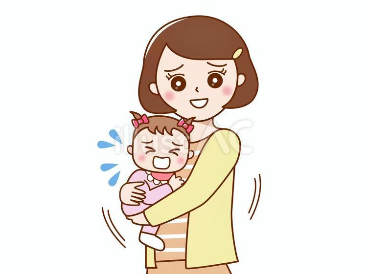 泣いている赤ちゃんとママ 赤ちゃん,ママ,乳児のイラスト素材