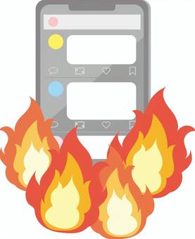 スマホ　ｓｎｓ　炎上 スマートフォン,携帯電話,sns,ソーシャルネットワーク,アプリ,スマホ,スマホアプリ,ケータイ,メール,携帯のイラスト素材