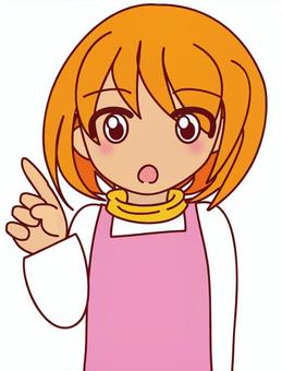 指さして説明をする新妻 指さして説明をする新妻 話す,指さし,説明のイラスト素材
