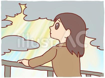 待つ人のイラスト(待ては甘露の日和あり